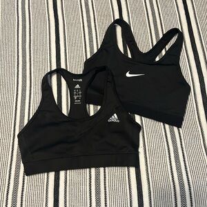Adidas and Nike Black Sports Bra Bundle